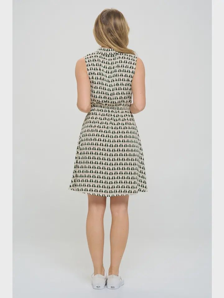 Black Cat Print Dress