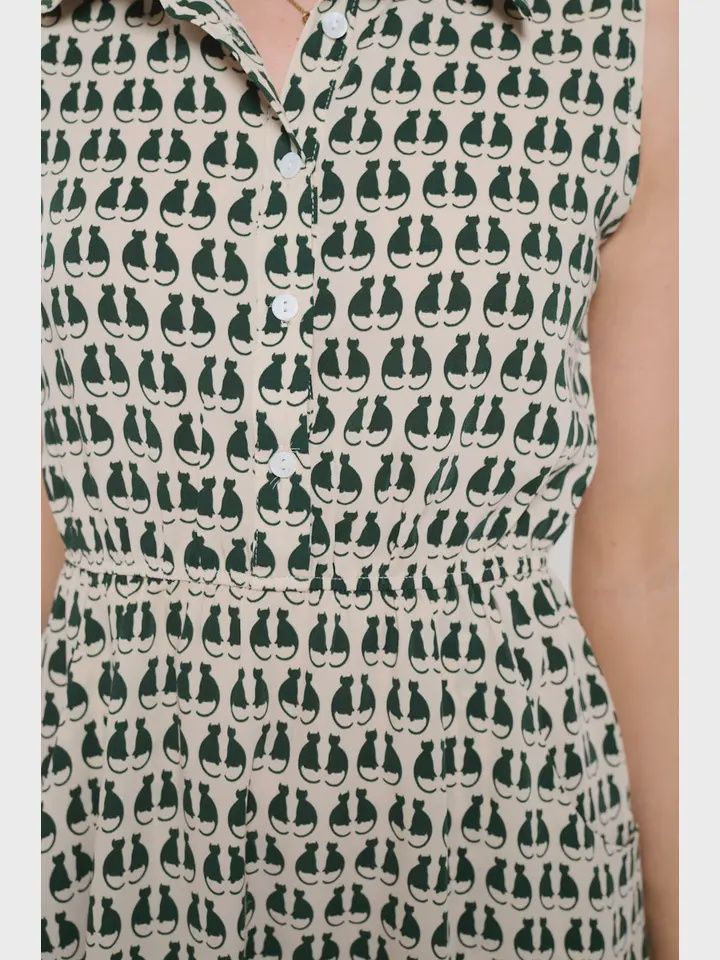 Black Cat Print Dress