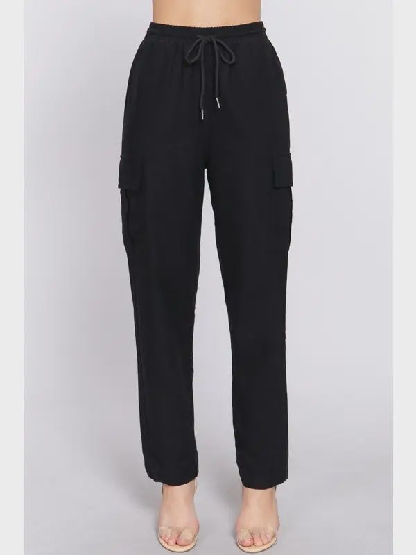 Plus Linen Cargo Pants