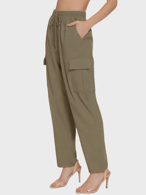 Plus Linen Cargo Pants