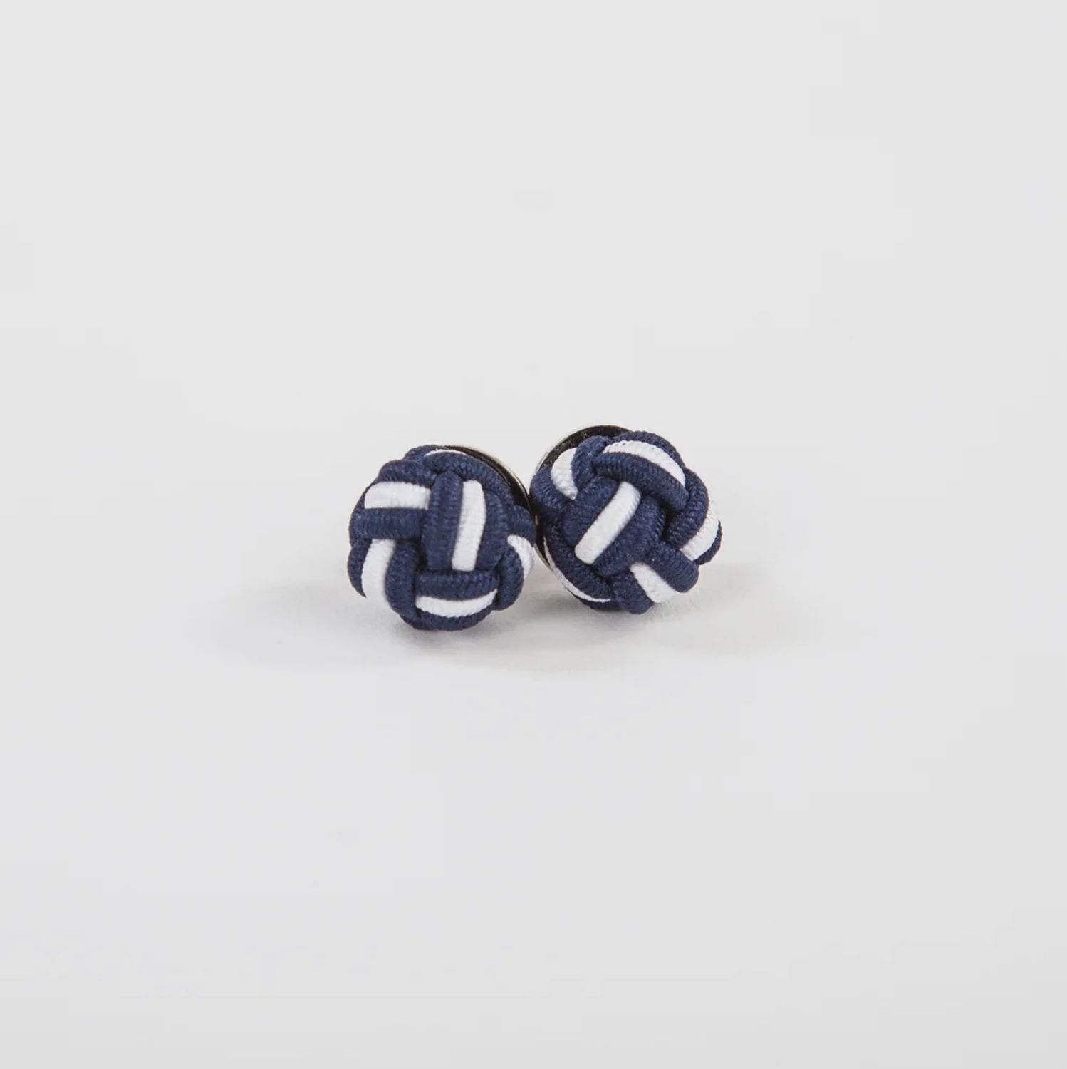 Monkey Fist Earrings Navy &amp; White twist