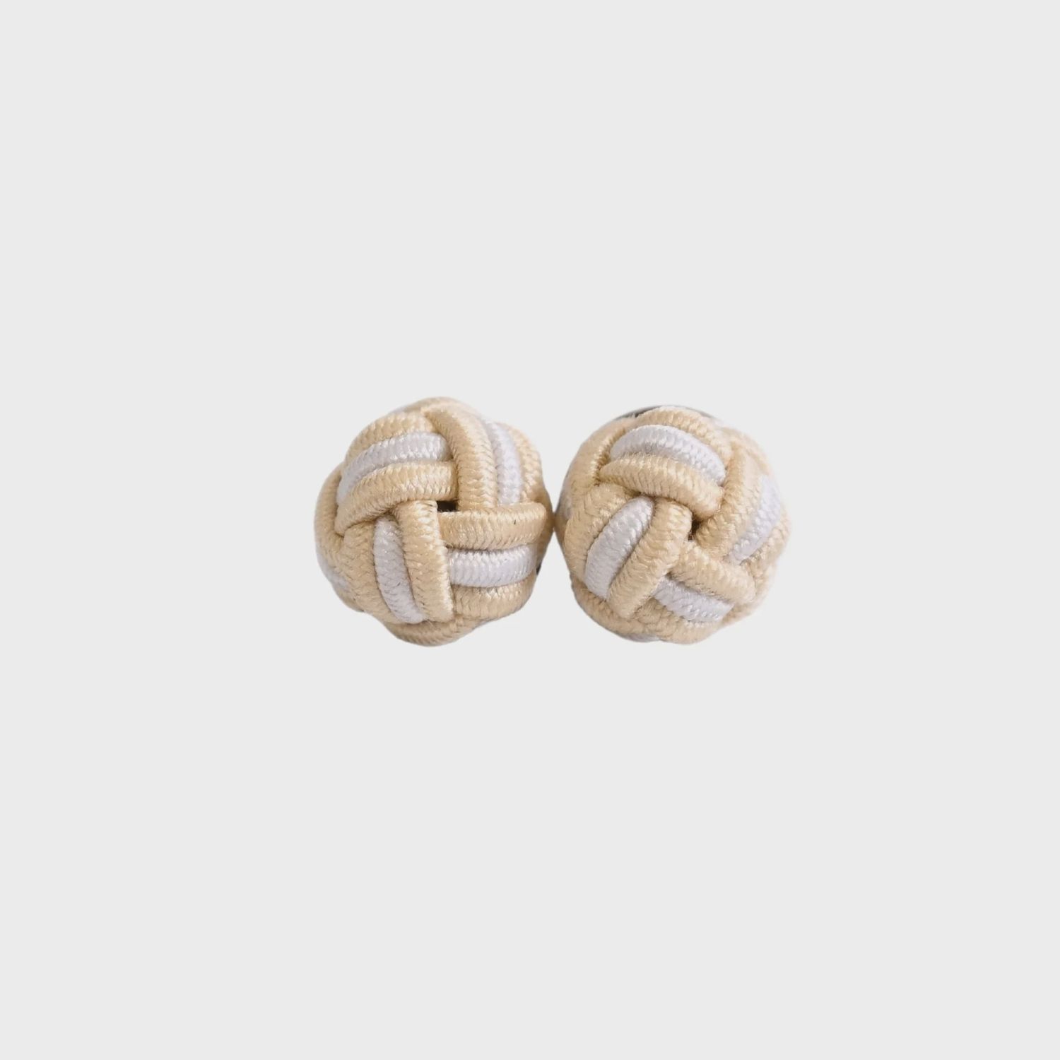 Monkey Fist Earrings -Khaki &amp; Crisp white