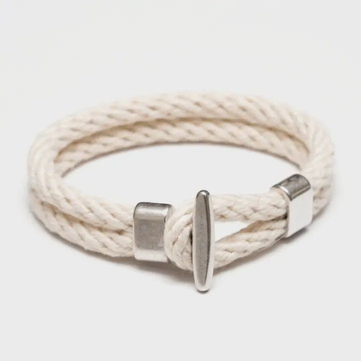 Camden - Ivory/Silver - Nautical Rope Bracelet