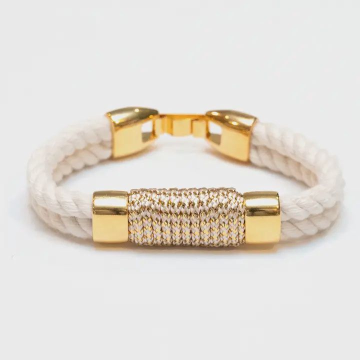Tremont - Ivory/Metallic Gold - Nautical Rope Bracelet