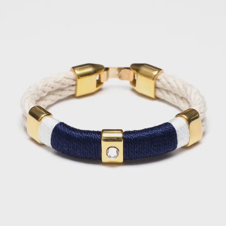 Kingston - Ivory/Navy/White/Gold - Nautical Rope Bracelet