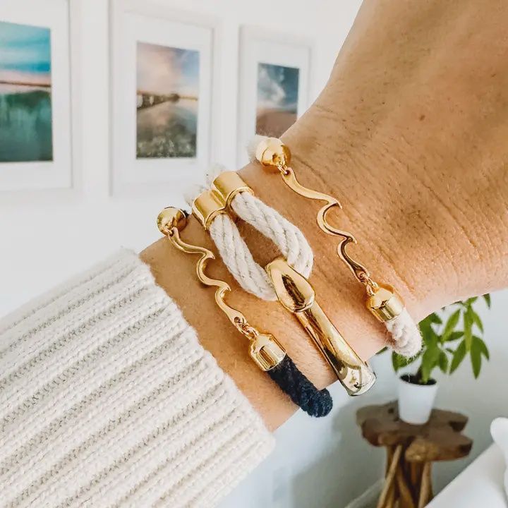 Madaket - Navy/Gold - Nautical Rope Bracelet
