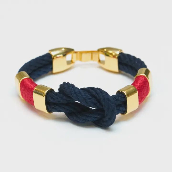 Starboard - Navy/Red/Gold - Nautical Rope Bracelet