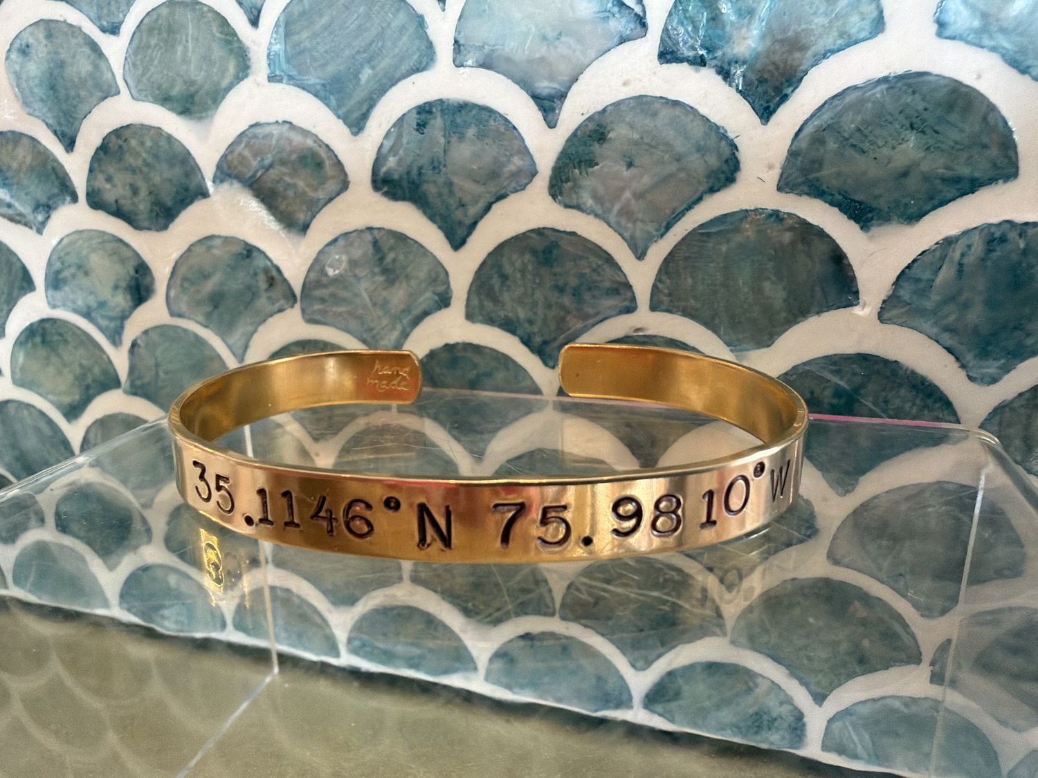 Latitude Longitude Cuff- Brass