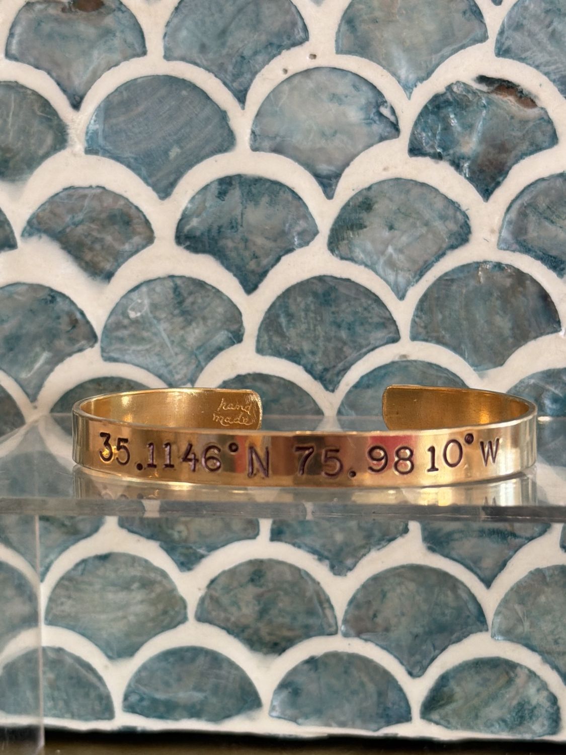 Latitude Longitude Cuff- Brass