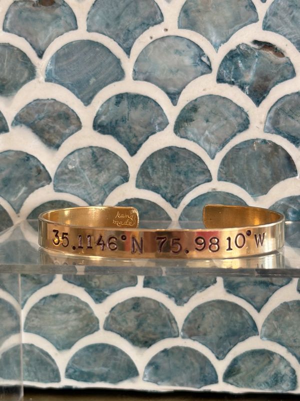 Latitude Longitude Cuff- Brass