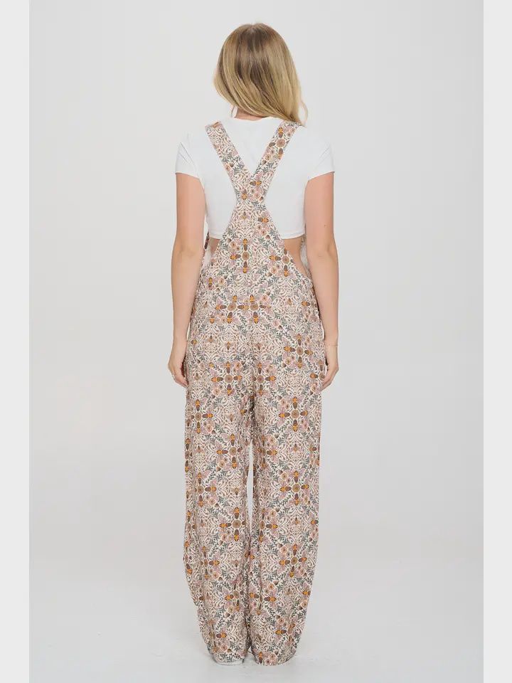 BEE FLORAL PRINT OVERALL