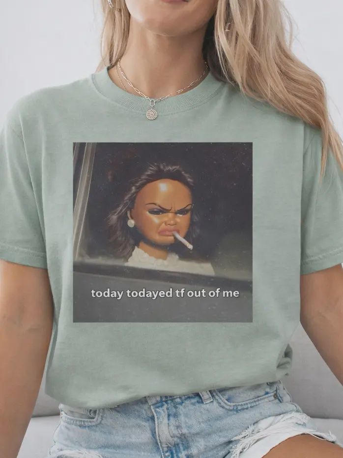 Funny Eeeyuck Graphic Tee, Meme Doll Tee- Today Today'd, Size: small