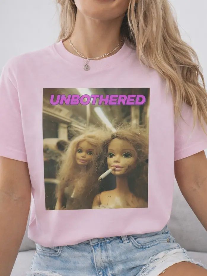 Funny Eeeyuck Graphic Tee, Meme Doll Tee-Unbothered, Size: small