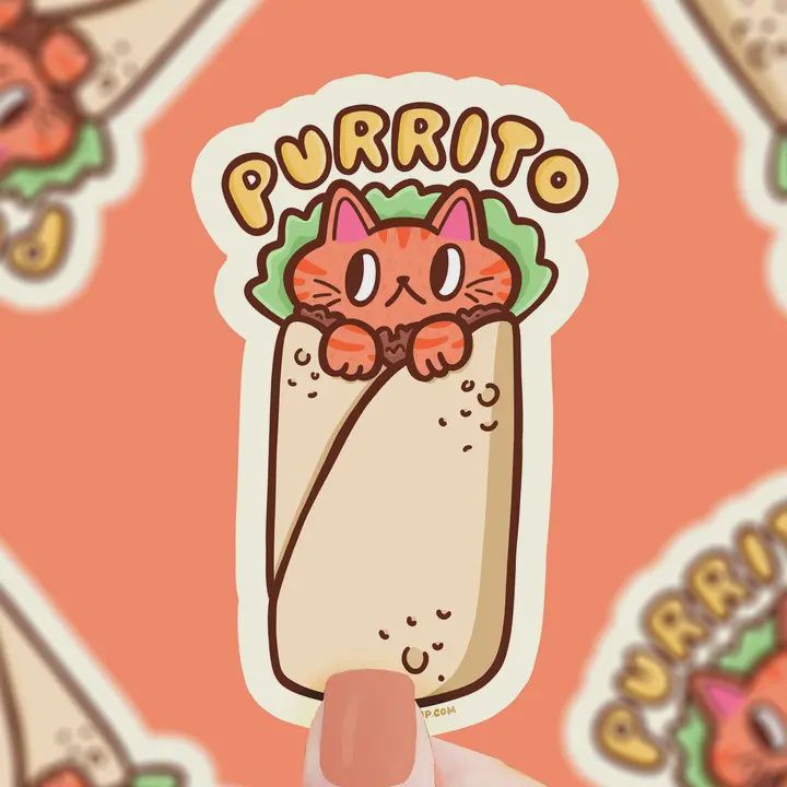 Purrito Kitty Vinyl Sticker