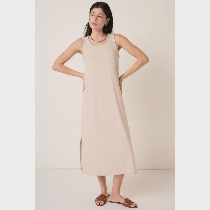 Plus Rib Knit Round Neck Maxi Dress
