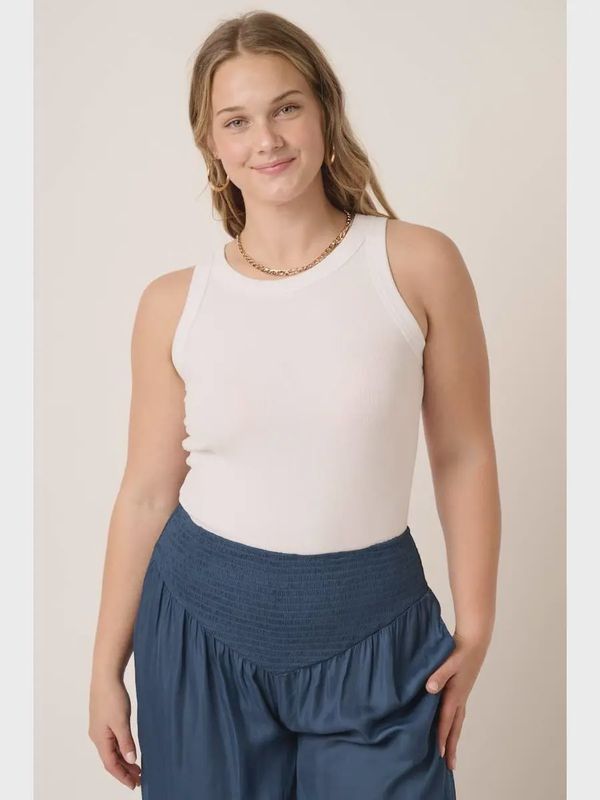 Plus Rib Knit Round Neck Tank