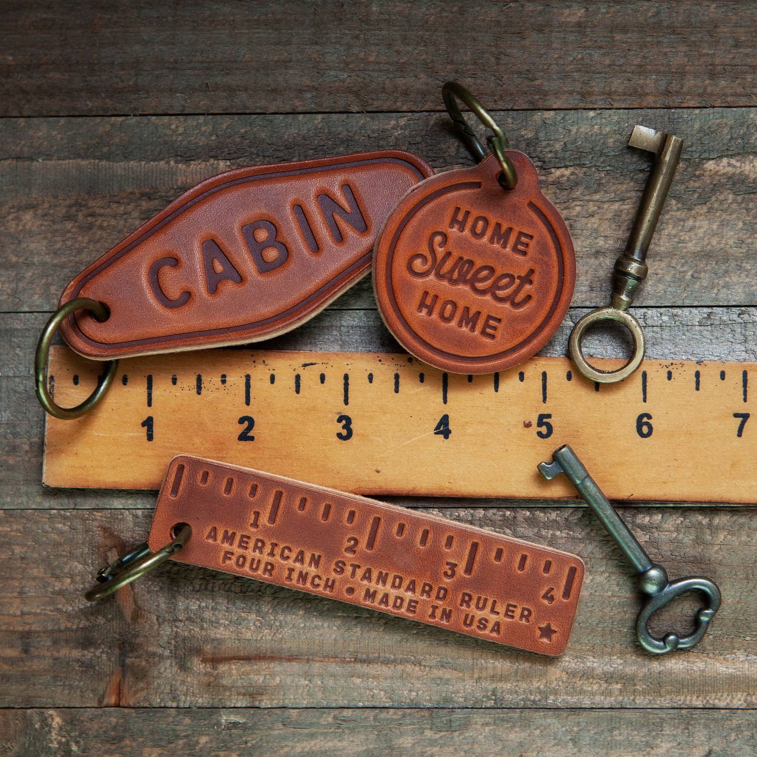 Pocket Ruler Leather Keychain(1)
