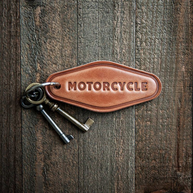 Motorcycle Leather Keychain Motel Style(1)