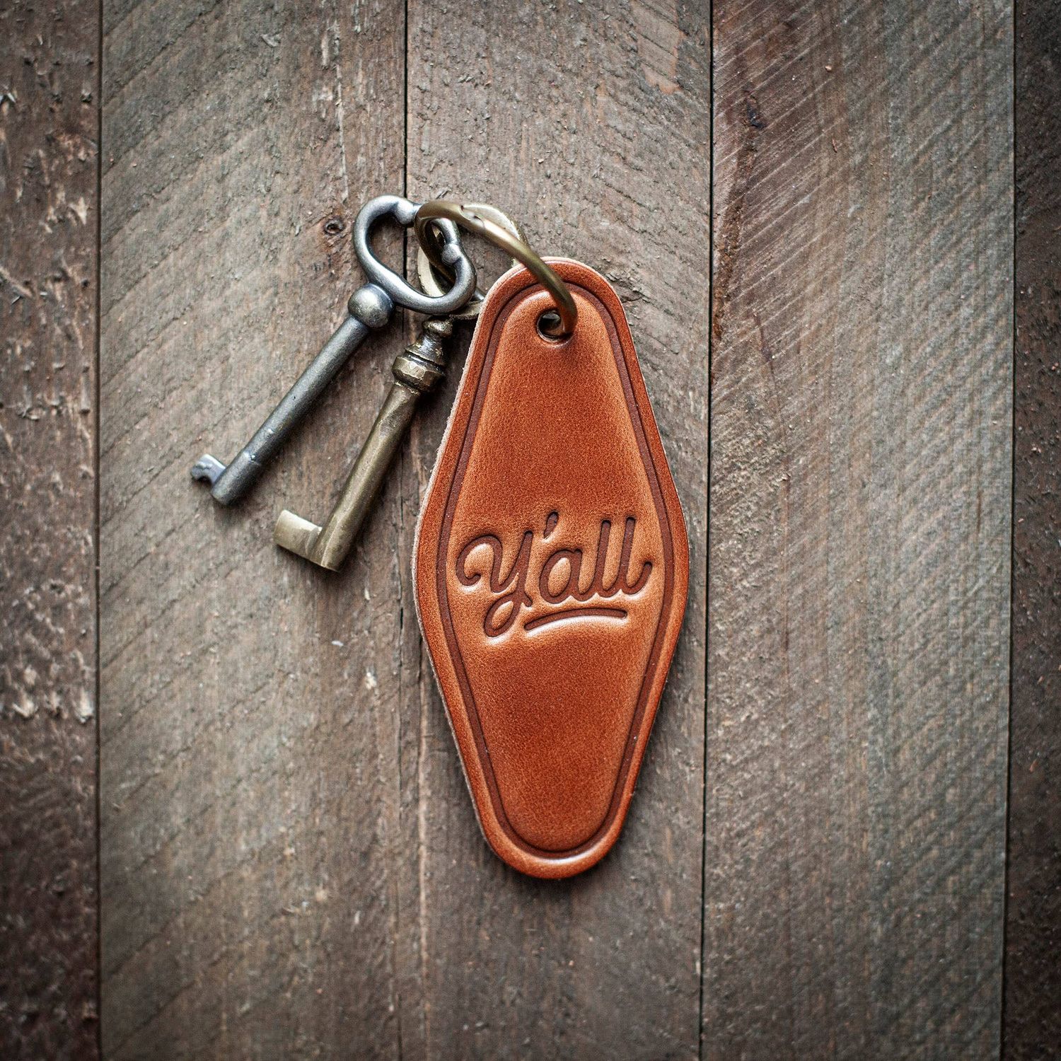 Y'all Leather Keychain Motel Style(1)