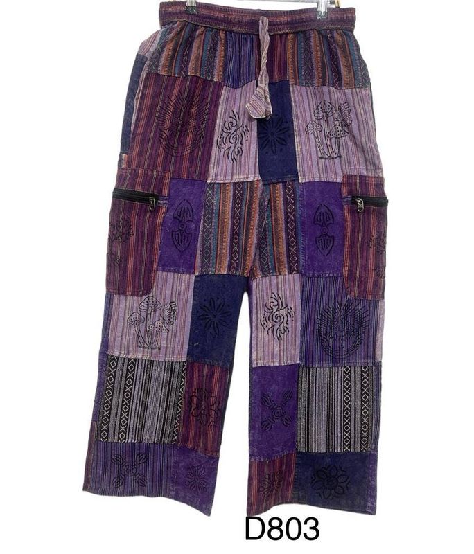 Cotton Multi Patch Print Pant D803