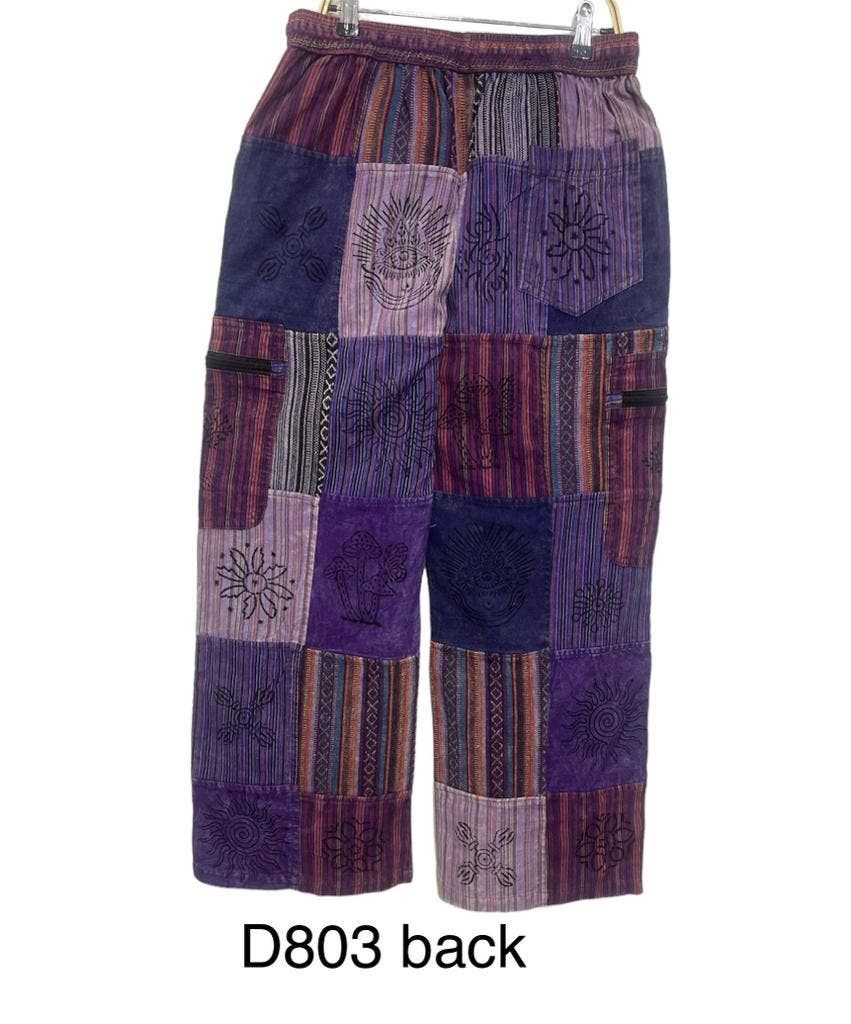 Cotton Multi Patch Print Pant D803