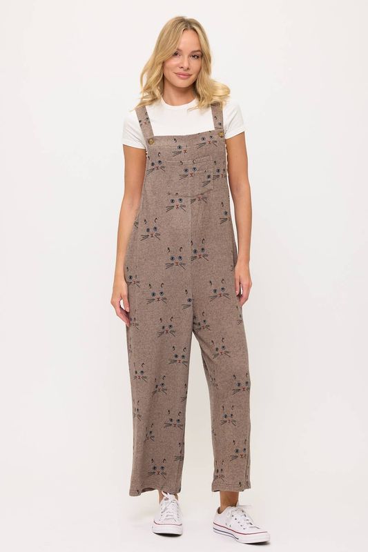 CAT WHISKERS PRINT OVERALLS