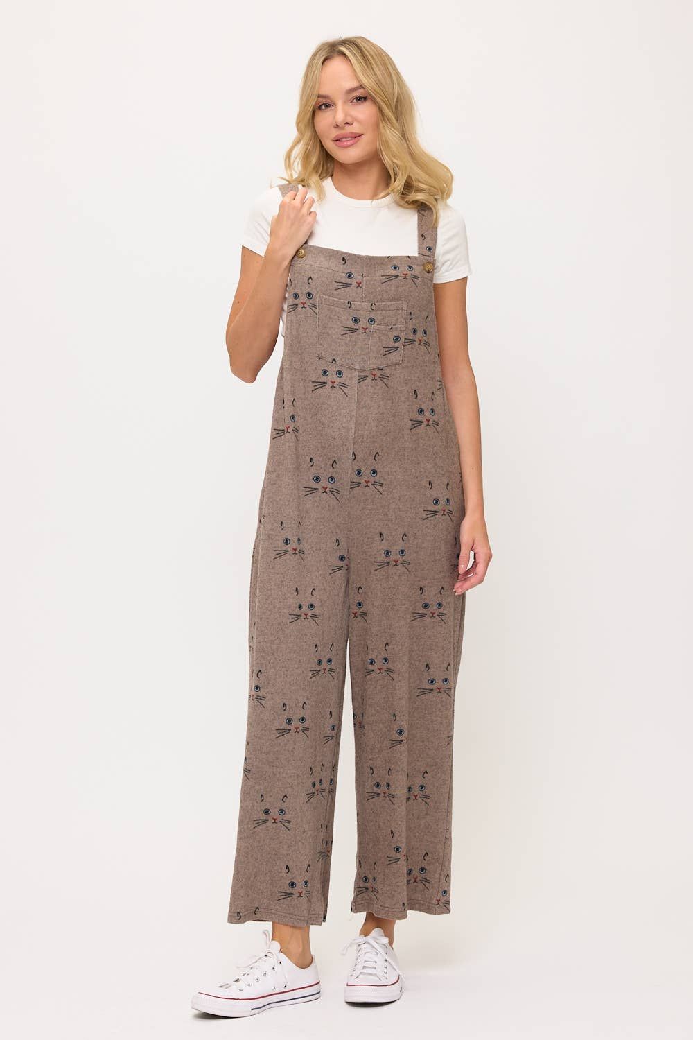 CAT WHISKERS PRINT OVERALLS