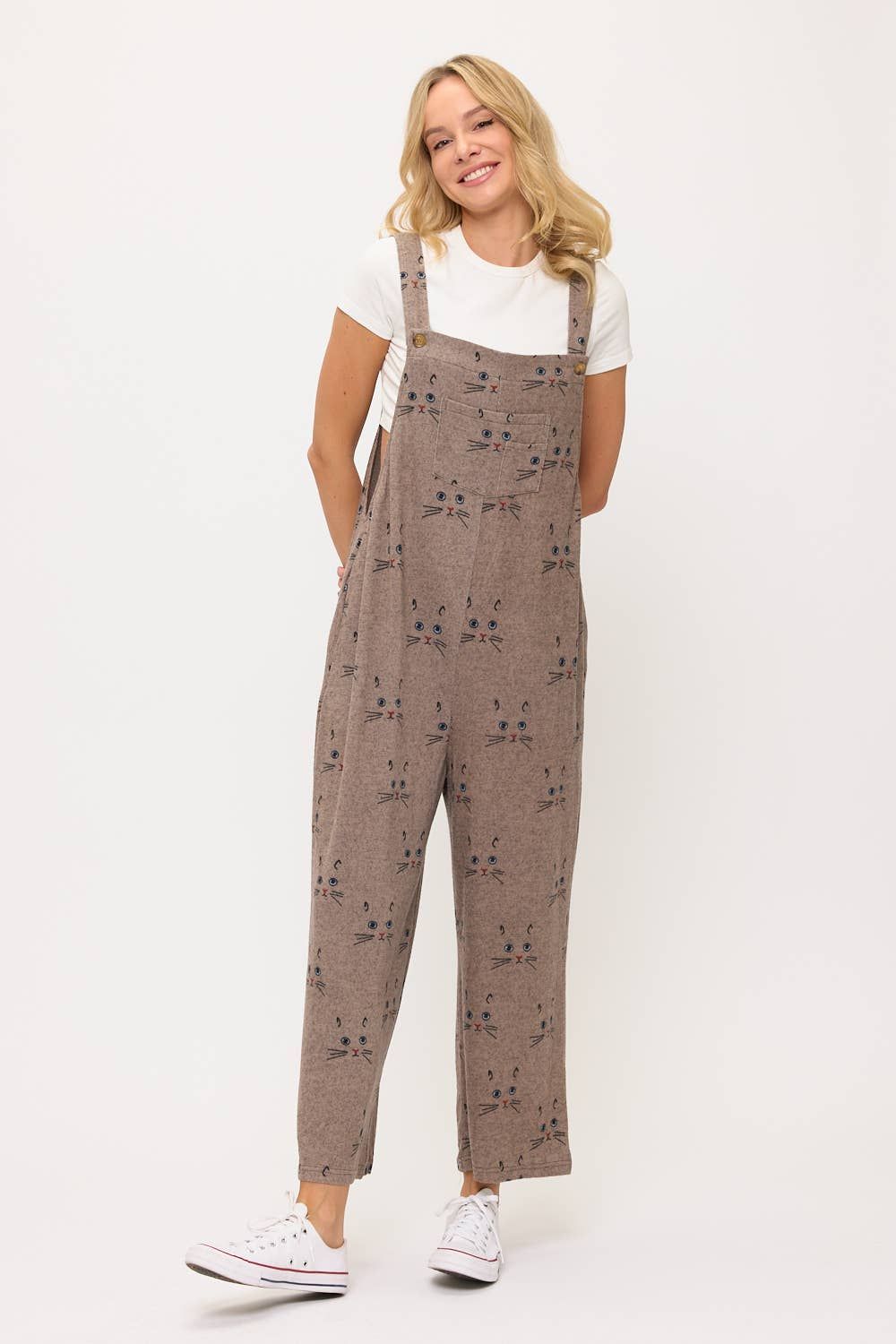 CAT WHISKERS PRINT OVERALLS