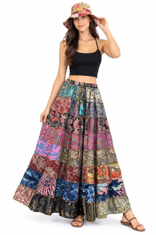 Silk Kasturi Tier Ombre Skirt MB23