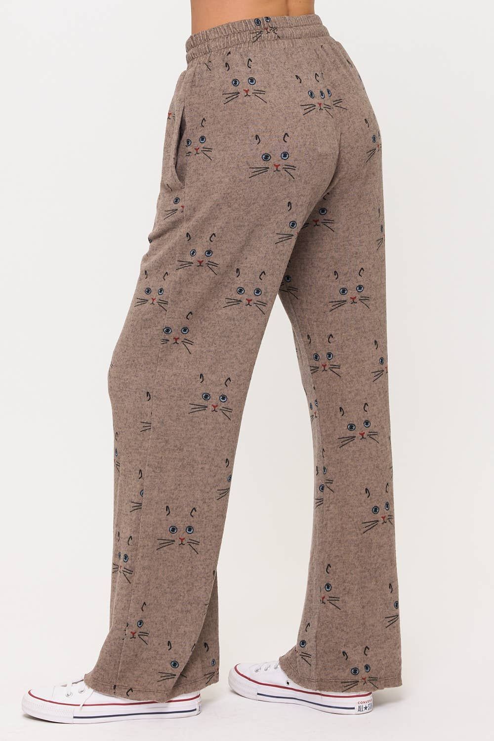 CAT WHISKERS PRINT FLARE PANT
