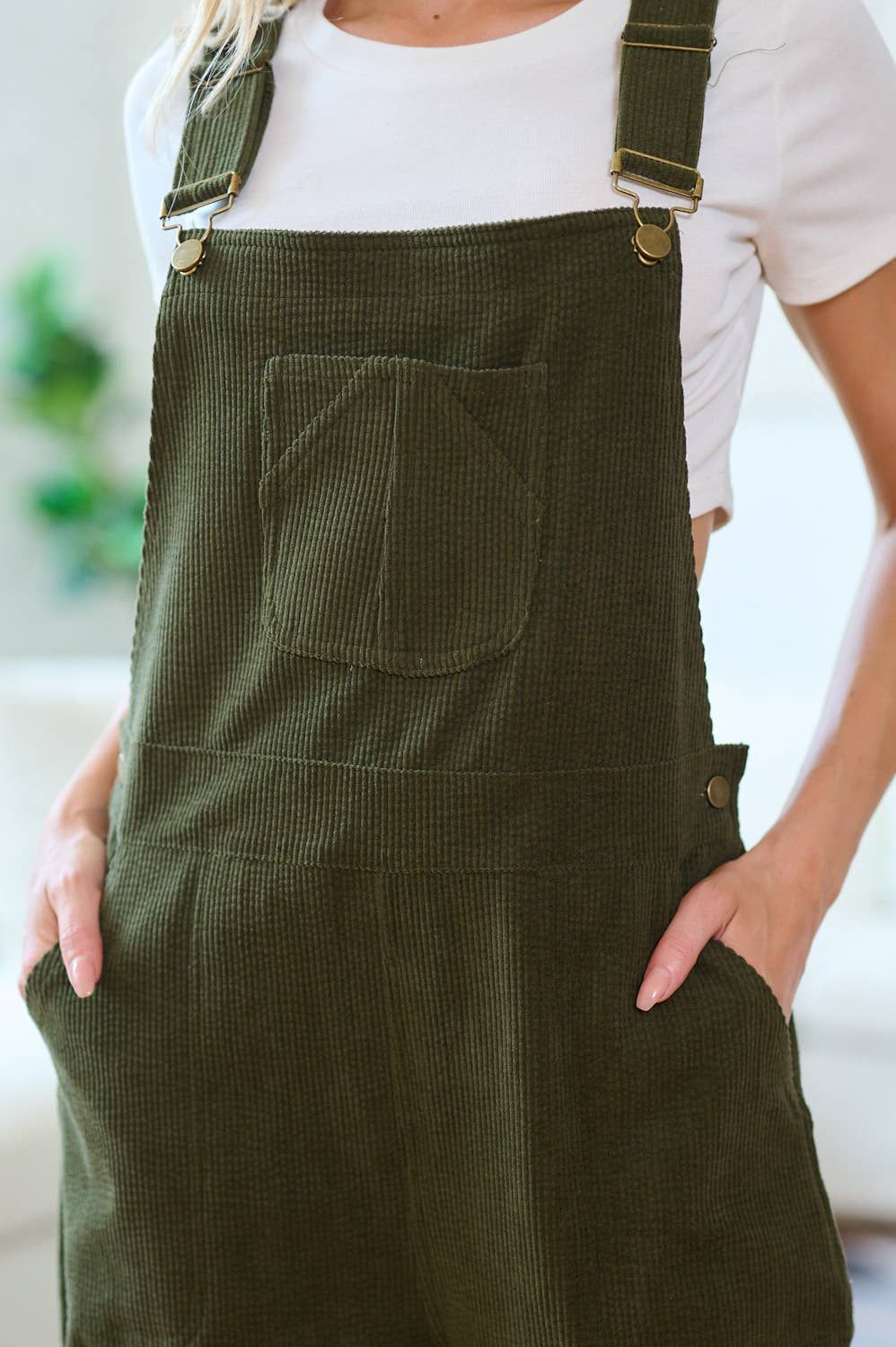 CLASSIC GREEN CORDUROY OVERALLS