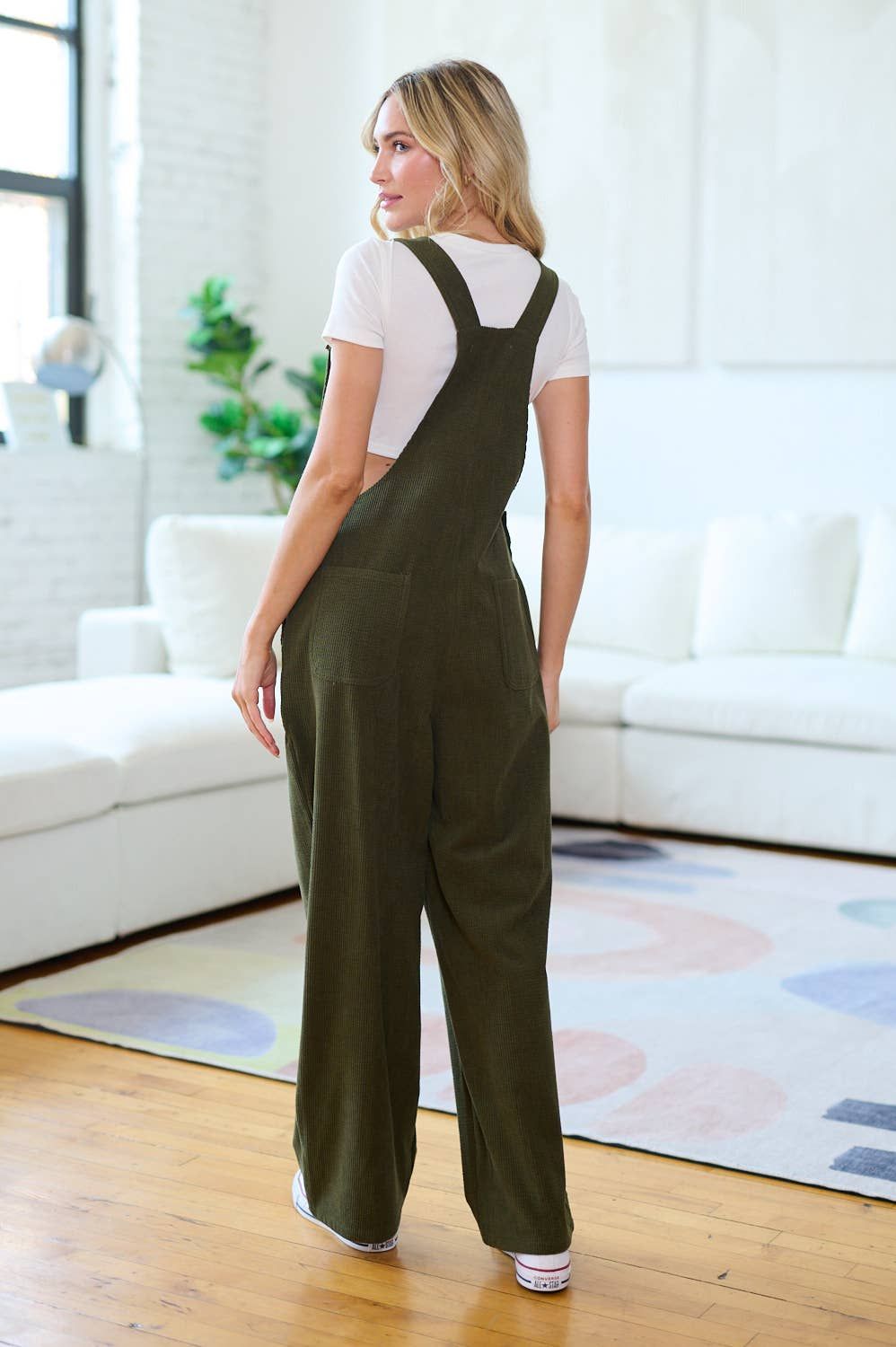 CLASSIC GREEN CORDUROY OVERALLS