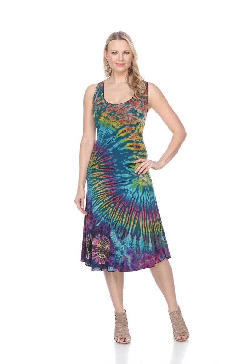Rayon Tie Dye Dress  KTU314 , Size: M