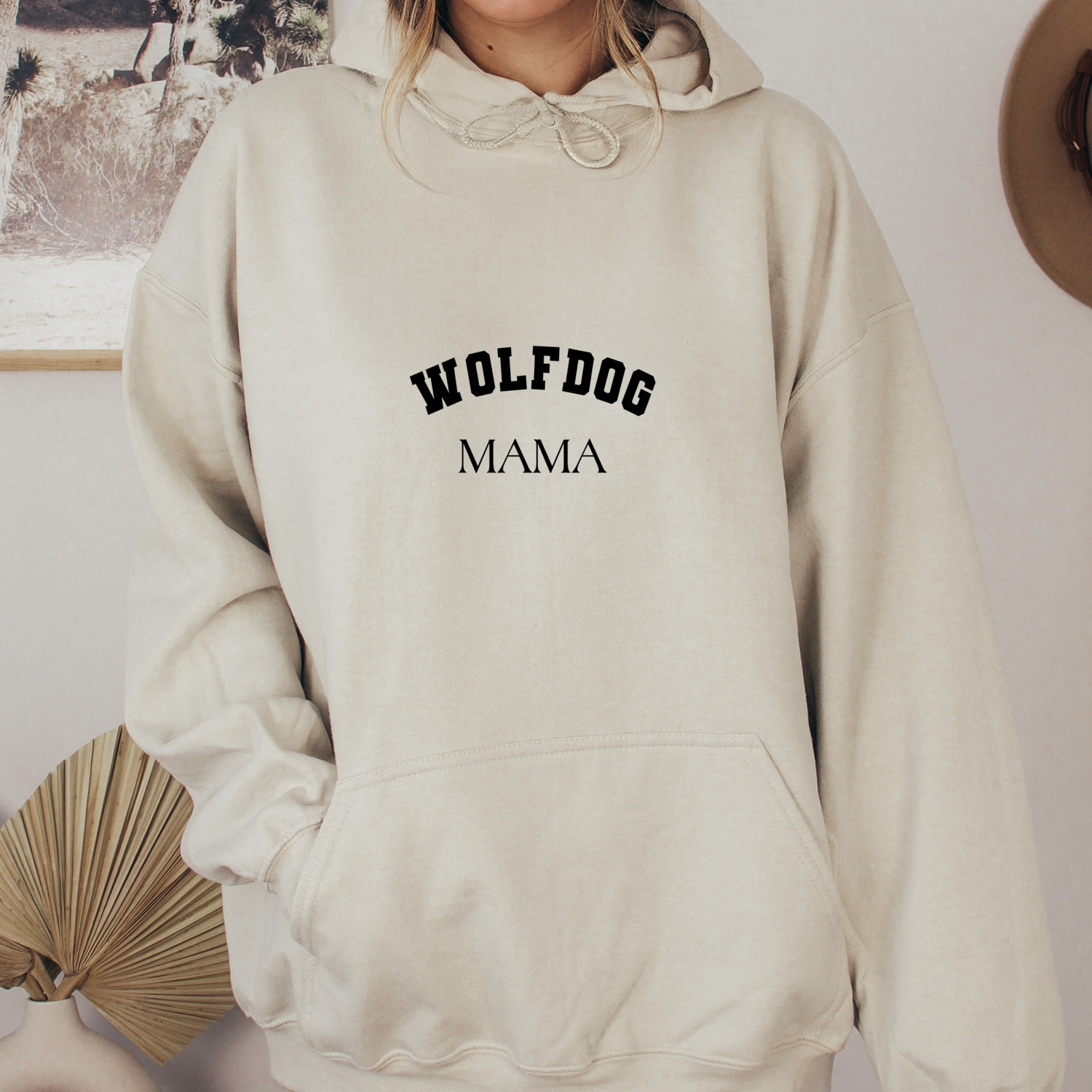 Hoodie Dog Mama - Sand