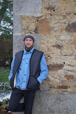 (Nouveau) Gilet Homme – Laine Naturelle & Toile Déperlante 🖤