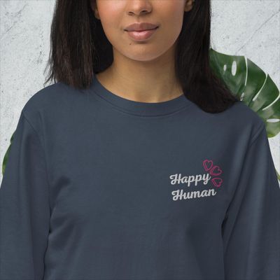 Happy human Unisex organic sweatshirt