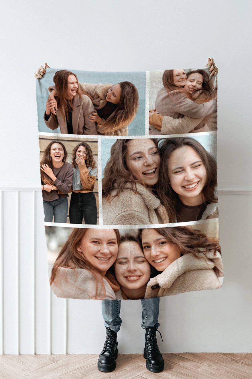 Fleecedeken met 5 foto&#39;s 150x200