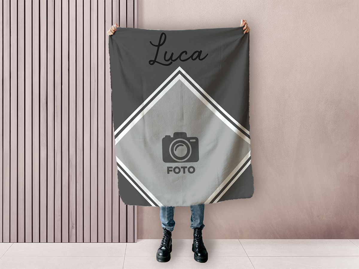 Fleece deken met naam en foto