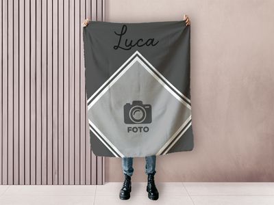 Fleece deken met naam en foto