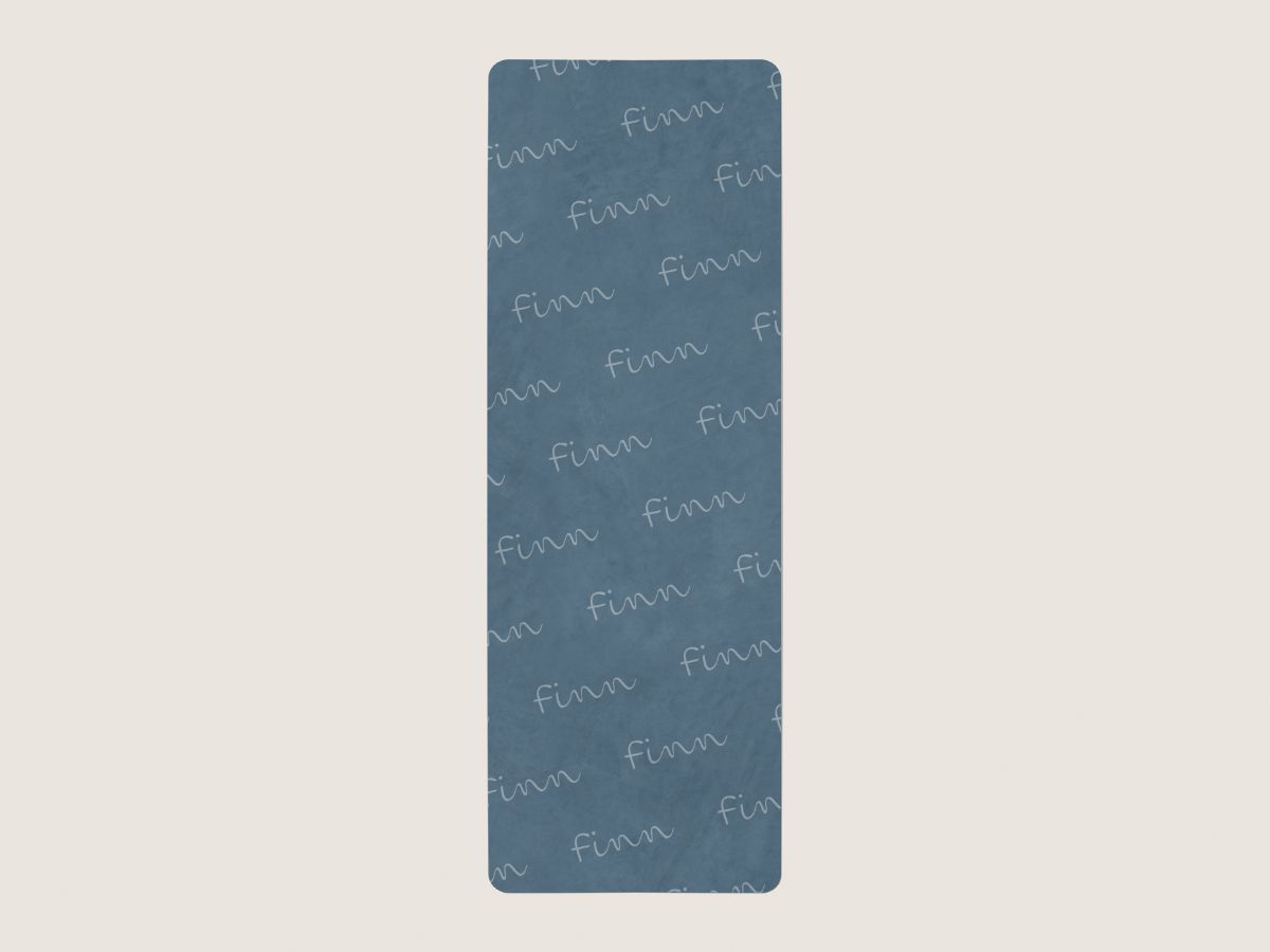 Yogamat naampatroon  - blauw