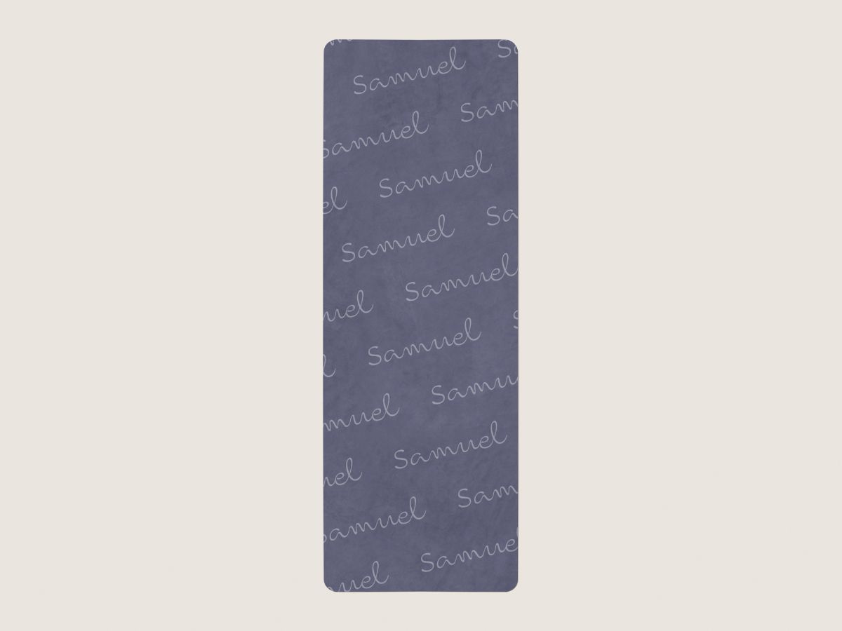 Yogamat naampatroon - paars grijs