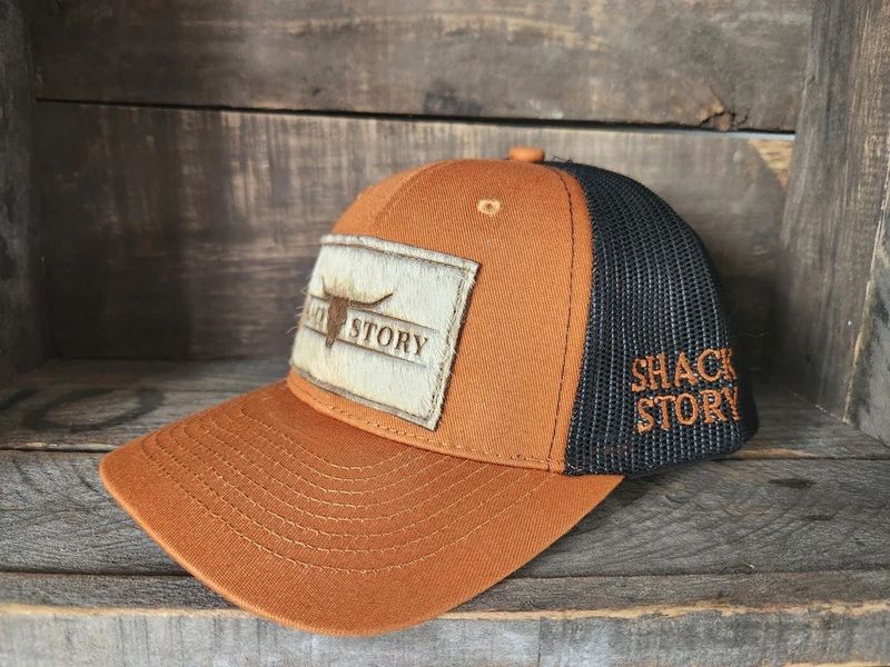 Shack Story Cowhide Rectangle Laser Patch - Caramel