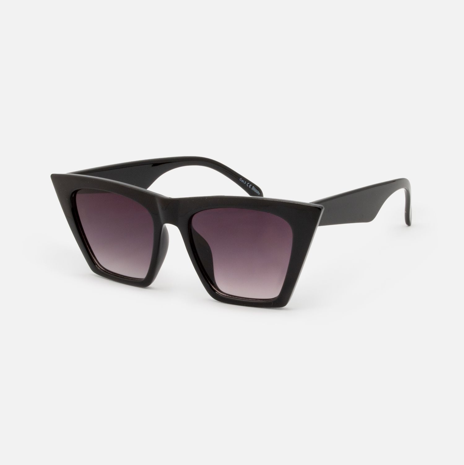 Lunettes de soleil noires avec verres mauves