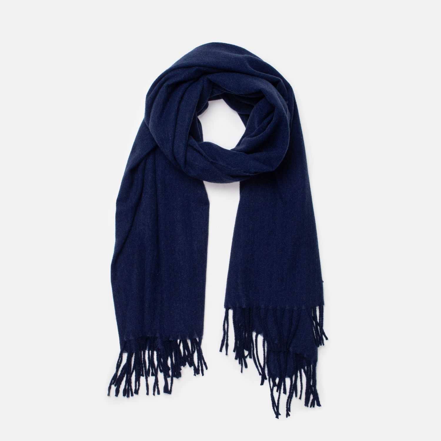 Foulard marine à franges