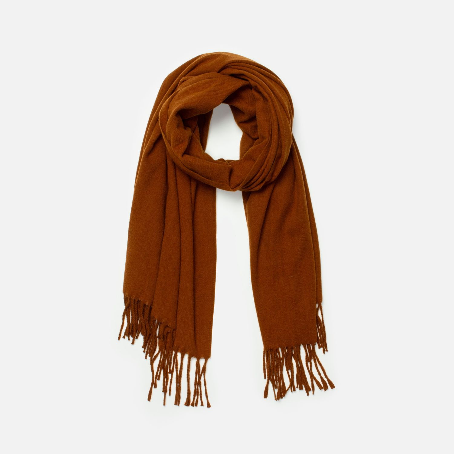 Foulard brun à franges