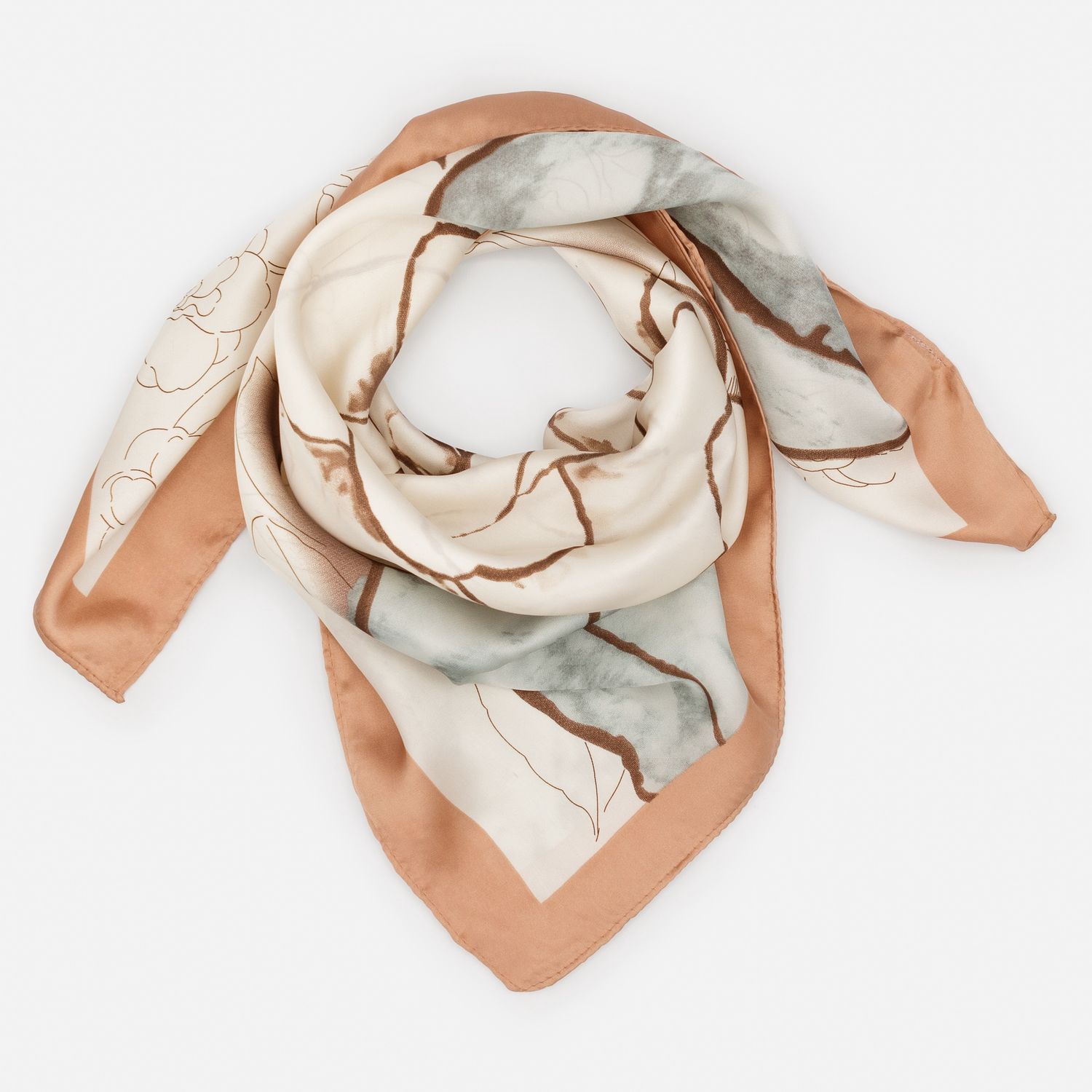 Foulard pour cheveux ivoire et vieux rose