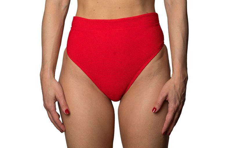 Genevieve Crinkle - Bikini Bottom Red