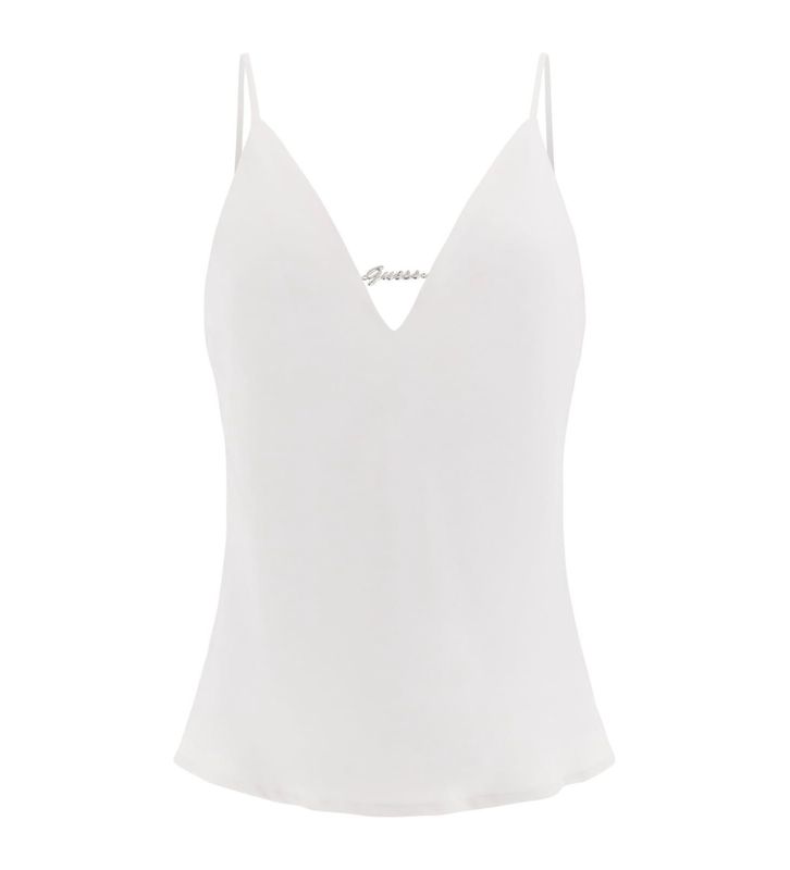 Caroline Tank Top Logo Plate - White