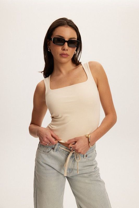 Scarlett Squareneck Top - Cream
