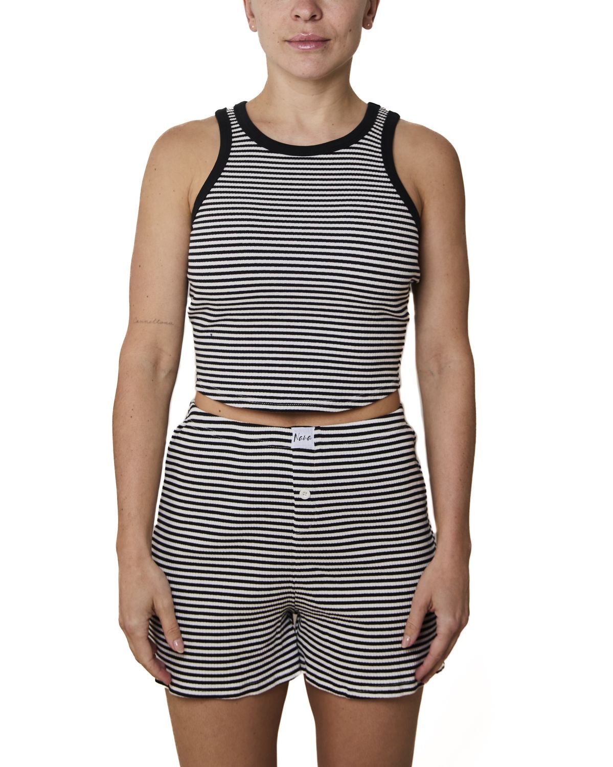 Charlie Tank Top - Black and white stripes